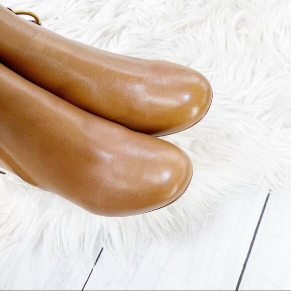 See By Chloe Women's Louise High Block Heel Leather Brown Booties Sz 36 NEW - Picture 6 of 6